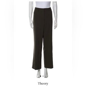 Theory Dark Green Wide Leg Pants